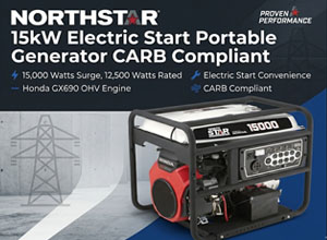NorthStar 15kW Electric Start Portable Generator CARB Compliant